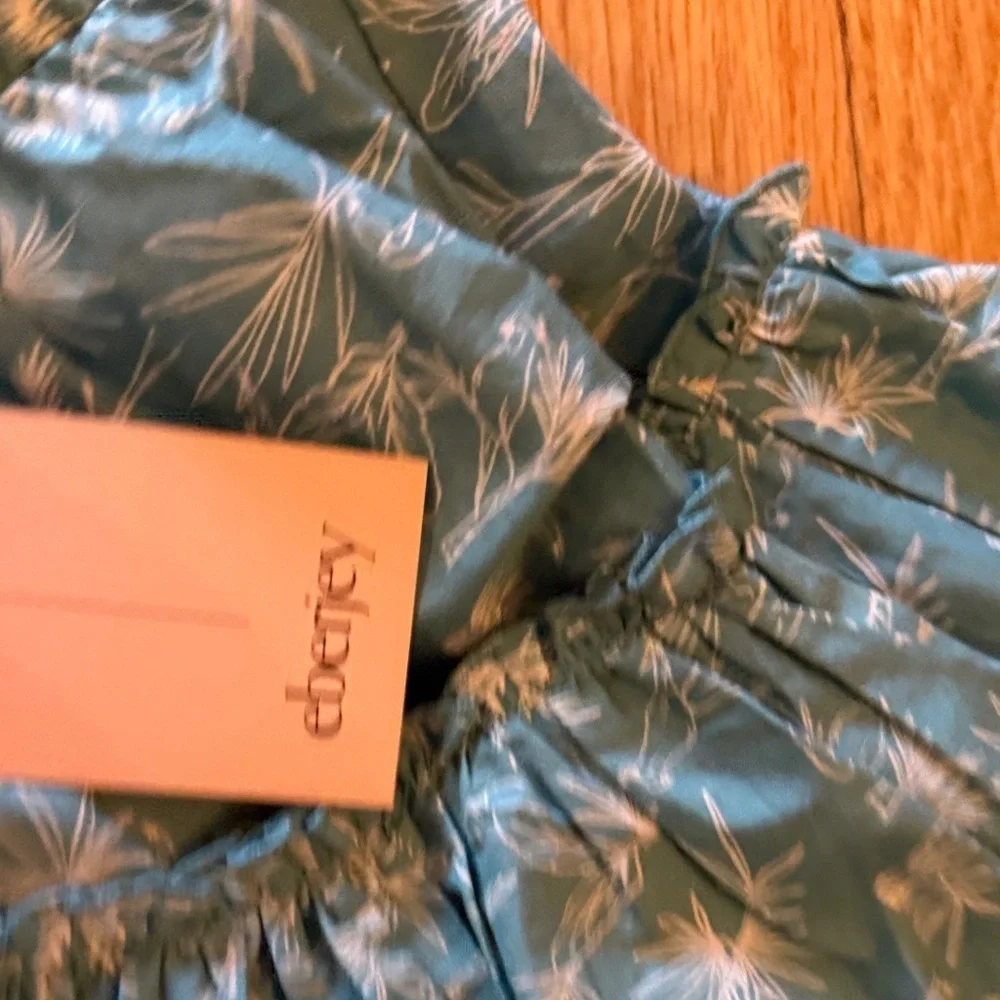 Eberjey sz S NWT Tropical Toucan Nellie Skirt Blue Floral 100% cotton new w/ tag